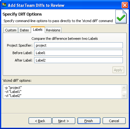 Upload the difference between two Labels