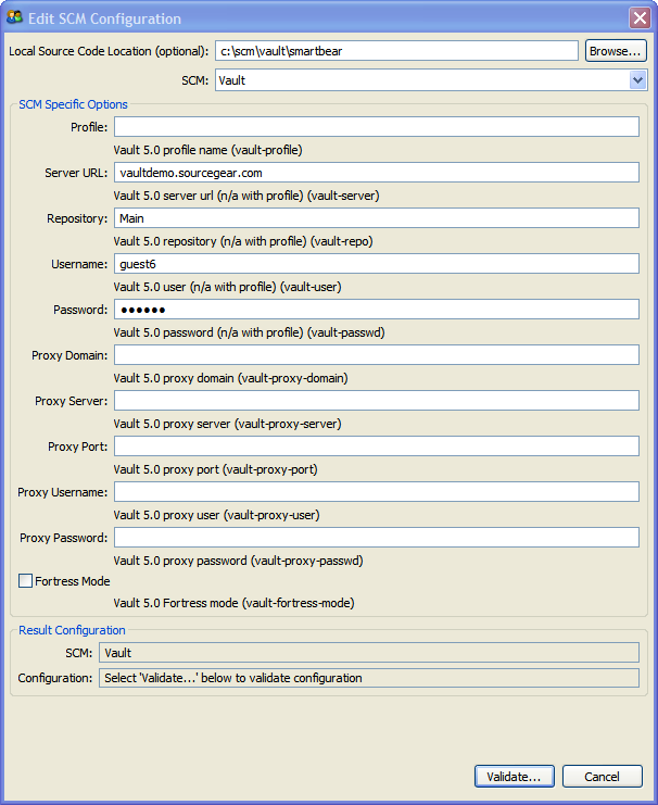 Vault SCM Configuration